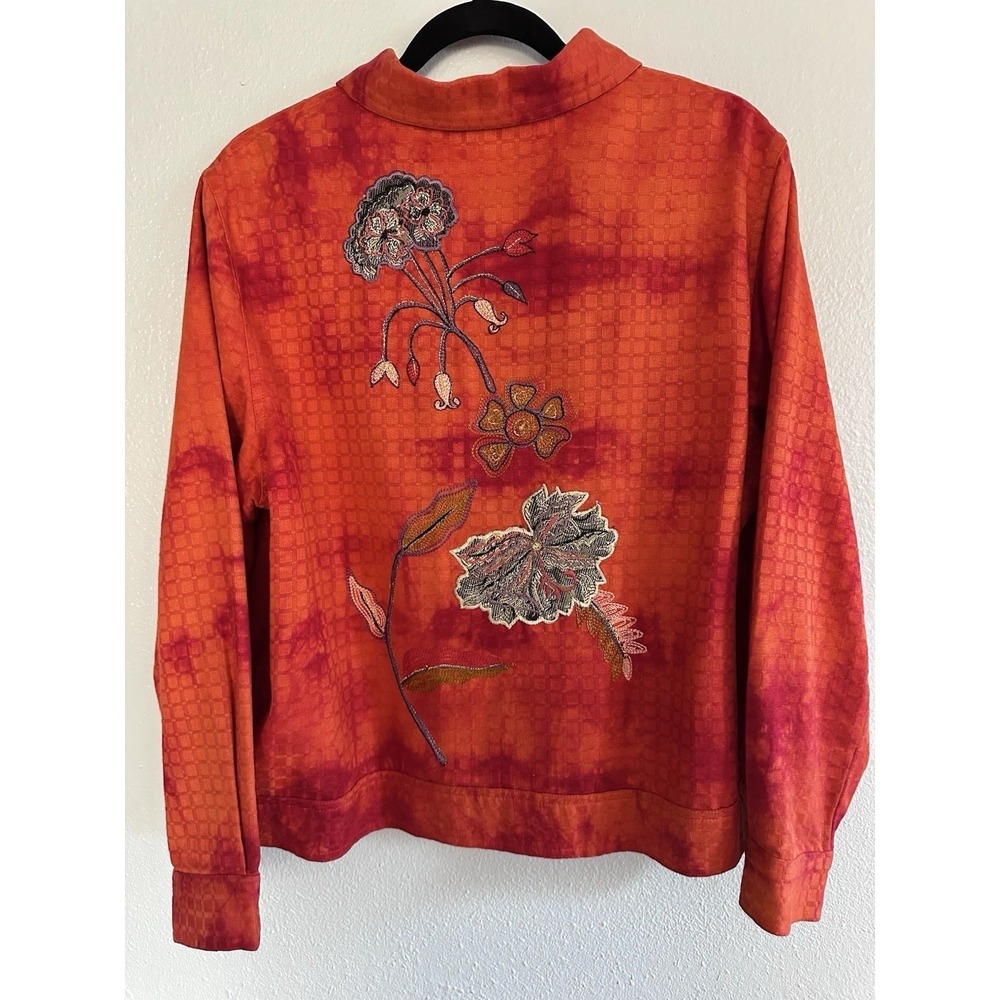 Drapers & Damons Artwear Embroidered Floral Jacket Boho Women Petite Large - Picture 6 of 13